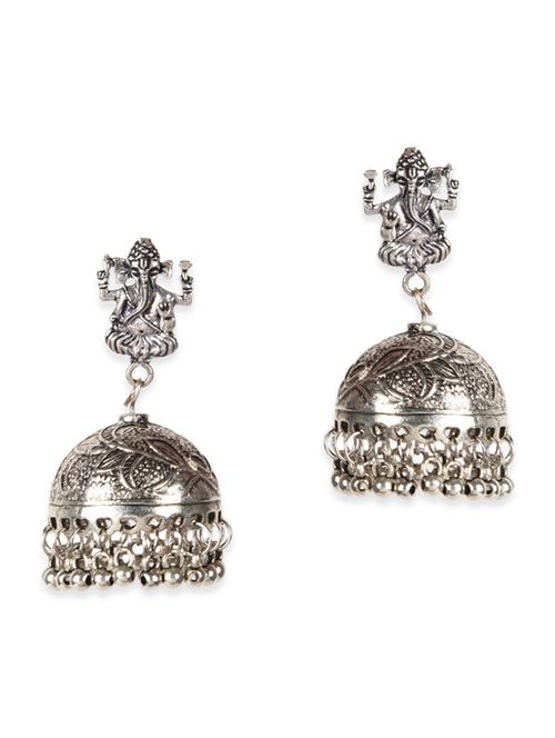 silver metal chandballi earring - 11174406 - Very Small Image - 1