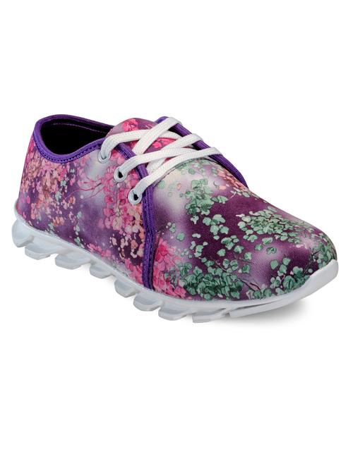 purple canvas laceup casual shoes - 11179563 - Very Small Image - 1