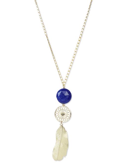feather shaped pendant long chain - 1118500 - Very Small Image - 1