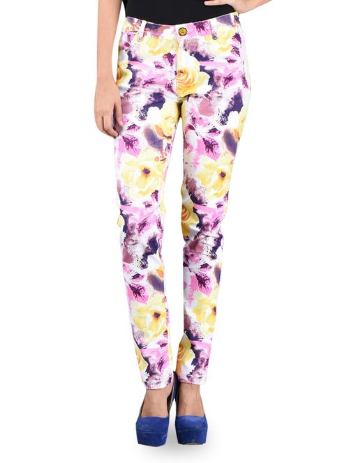 rose printed tapered cotton trousers - 1118548 - Very Small Image - 1