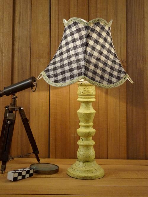 vintage yellow mango wood table lamp with jute  shade - 11191972 - Very Small Image - 1