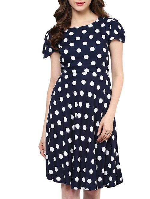 navy blue viscose dress - 11193557 - Very Small Image - 1