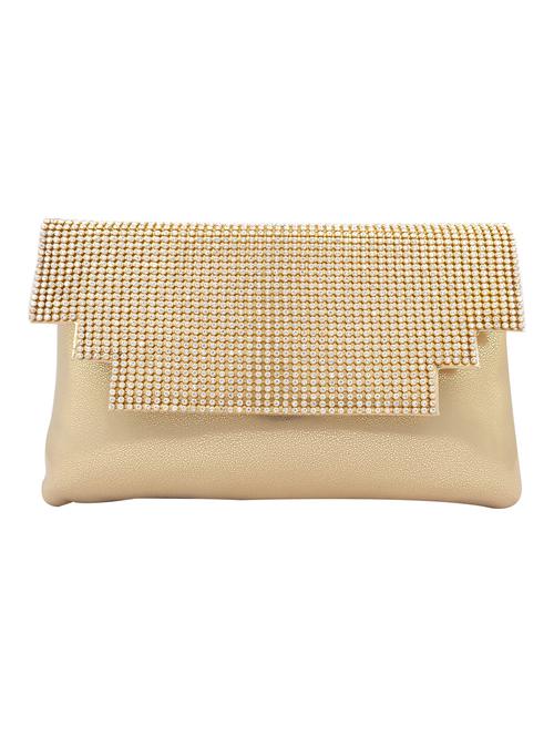 gold faux leather embellished clutch - 11195022 - Very Small Image - 1