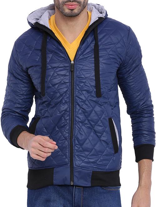 navy blue nylon puffer jacket - 11199213 - Very Small Image - 1