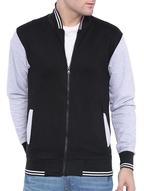 black color block bomber jacket - 11199373 - Very Small Image - 1