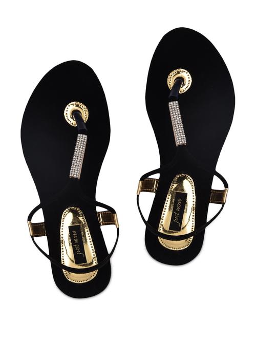 Crystal Embellished Black Toe Separator Sandals - 1119953 - Very Small Image - 1
