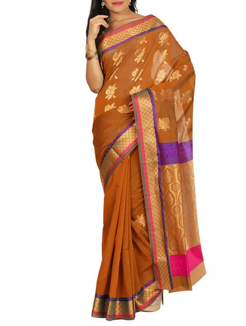 yellow banglori silk saree with blouse - 11202565 - Very Small Image - 1