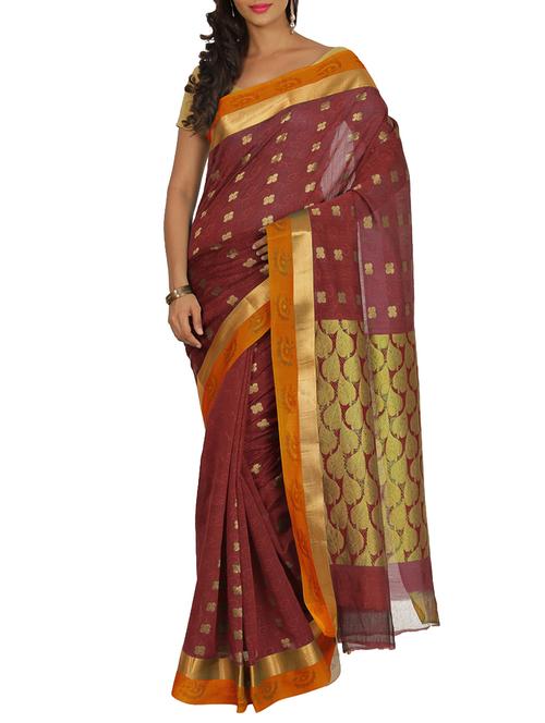 pink silk saree with blouse - 11202658 - Very Small Image - 1