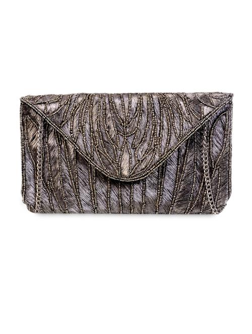 beaded silver silk clutch - 1120378 - Very Small Image - 1