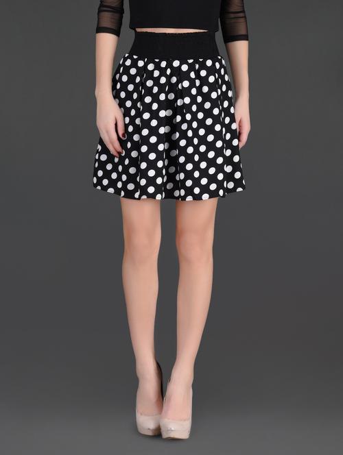 polka dot color polyester crepe mini skirt - 1120424 - Very Small Image - 1