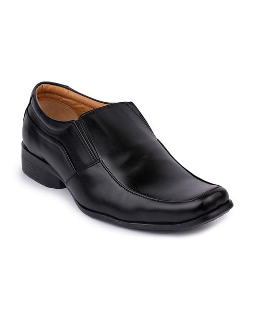 black faux leather slip on casual shoes - 11204569 - Very Small Image - 1