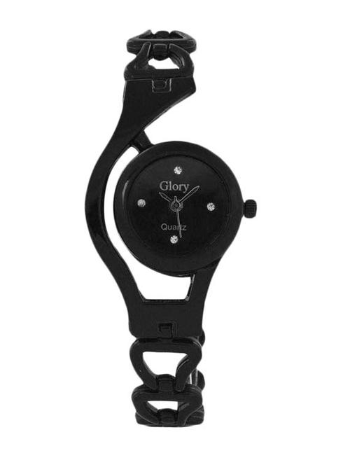 natural creation metal analog watch for women, black (k100014) - 11215542 - Very Small Image - 1