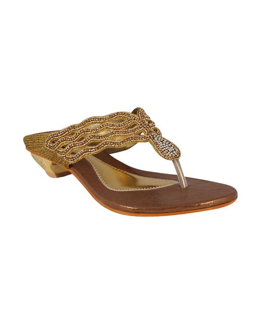 gold embellished leather sandal - 11216408 - Very Small Image - 1