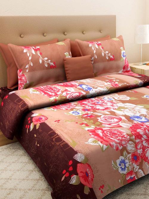 multicolored printed cotton double bedsheet set - 11219812 - Very Small Image - 1