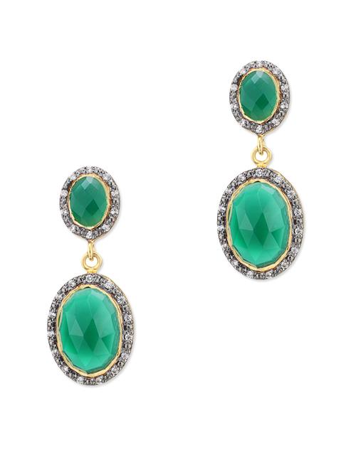 green silver drop earring - 11219970 - Very Small Image - 1