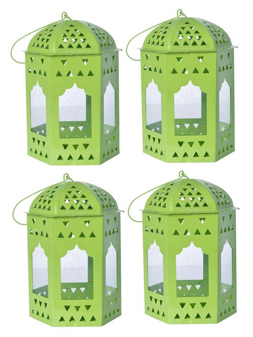 sutra decor green metal lantern  set 4 - 11221237 - Very Small Image - 1