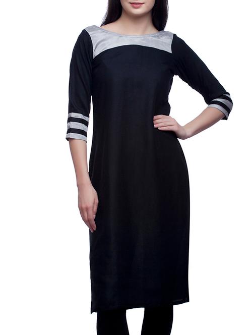 black viscose kurti - 11221851 - Very Small Image - 1
