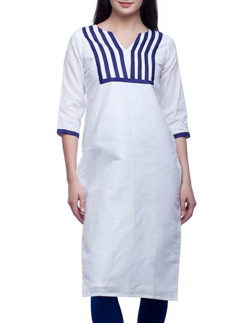 white cotton kurti - 11221859 - Very Small Image - 1