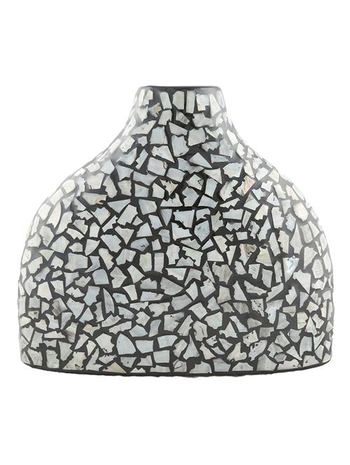 aica designer handmade shell ceramic flower vase home decore showpiece - 11223018 - Very Small Image - 1