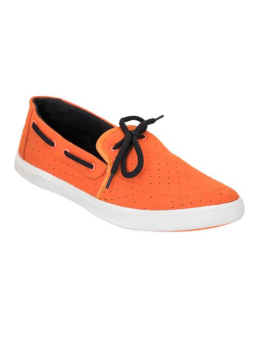 orange mesh, faux leather moccasins - 11229508 - Very Small Image - 1