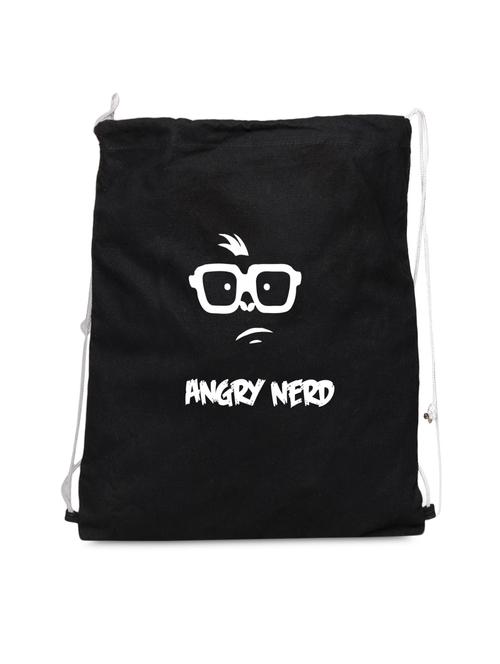 black printed canvas drawstring backpack - 1123033 - Very Small Image - 1