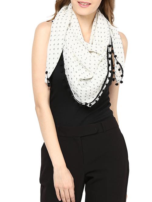 white georgette stole - 11231123 - Very Small Image - 1