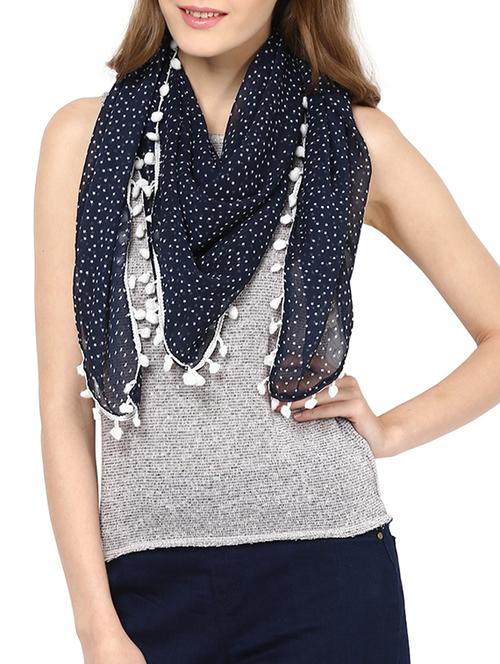 navy blue georgette stole - 11231125 - Very Small Image - 1