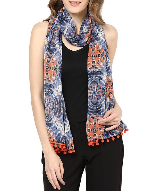 navy blue georgette stole - 11231127 - Very Small Image - 1