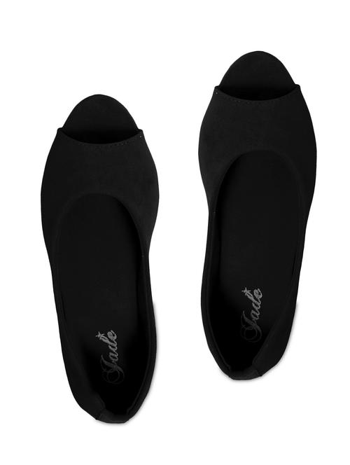 black peep toes suede flat sandals - 1123324 - Very Small Image - 1