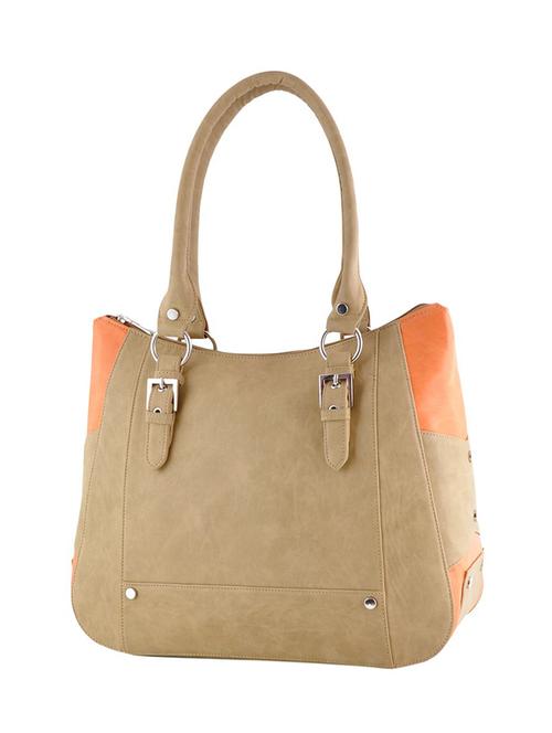 beige and orange leatherette handbag - 11233746 - Very Small Image - 1