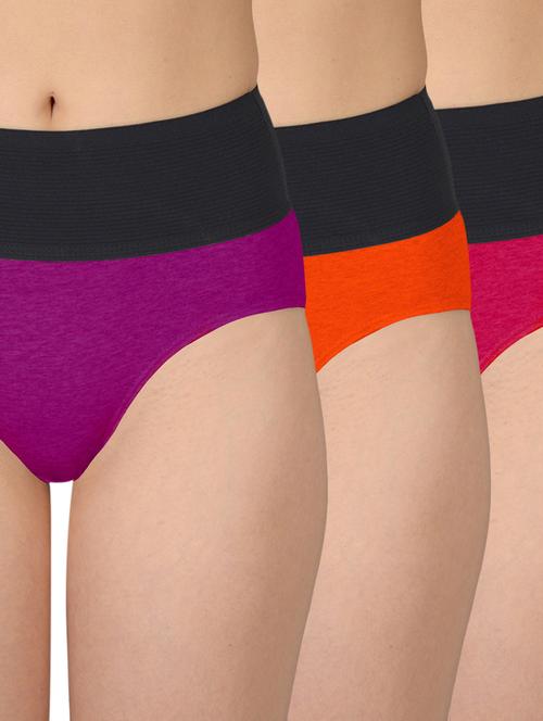 multi colored cotton hipster panty (set of 3) - 11236183 - Very Small Image - 1