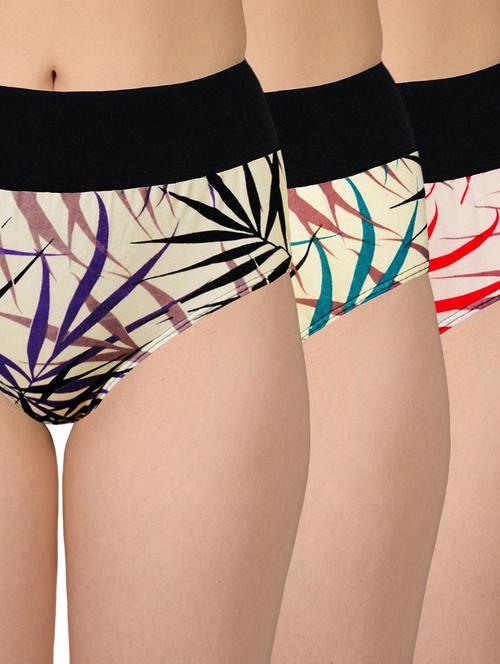 multi colored cotton printed hipster panty (set of 3) - 11236188 - Very Small Image - 1