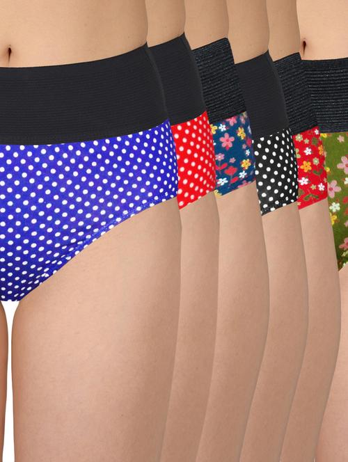 set of 6 multi colored cotton hipster panties - 11236194 - Very Small Image - 1