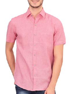 pink linen casual shirt - 11236223 - Very Small Image - 1