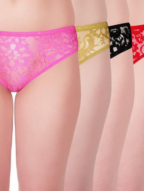 multi colored cotton panty set of 4 - 11236985 - Very Small Image - 1