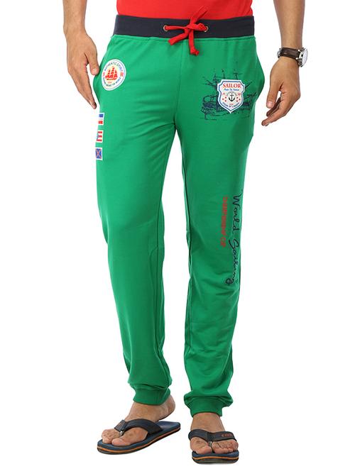 green cotton  ankle length track pant - 11240270 - Very Small Image - 1