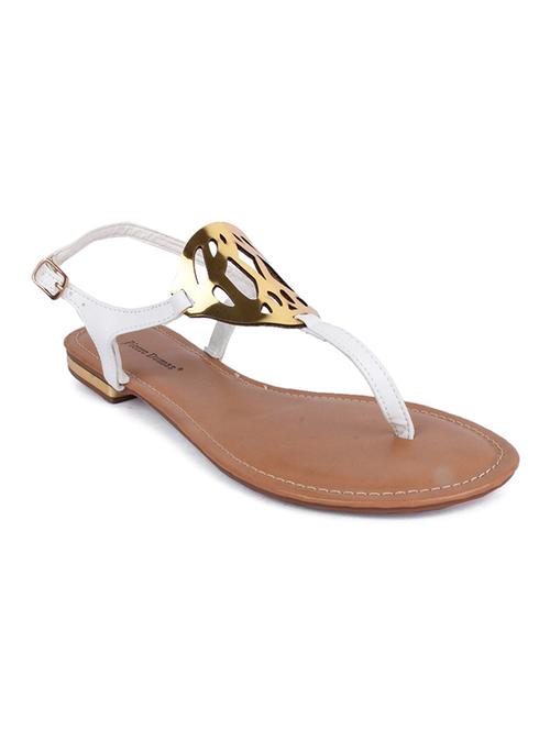 white fabric slip on sandals - 11241030 - Very Small Image - 1