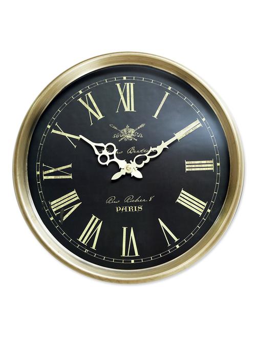 golden border black round wall clock - 1124473 - Very Small Image - 1