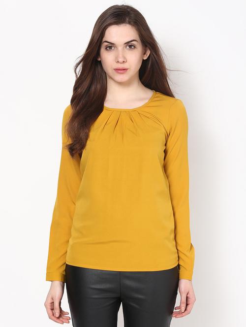 plain round neck polycrepe top - 1125049 - Very Small Image - 1