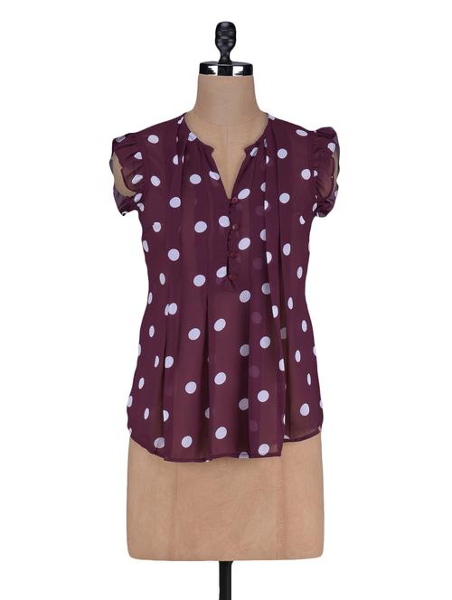 polka dots printed polygeorgette top - 1125103 - Very Small Image - 1