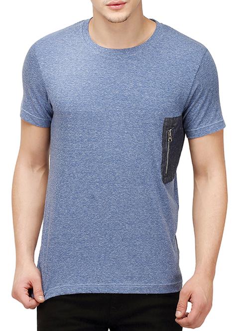 blue round neck pocket t-shirt - 11251773 - Very Small Image - 1