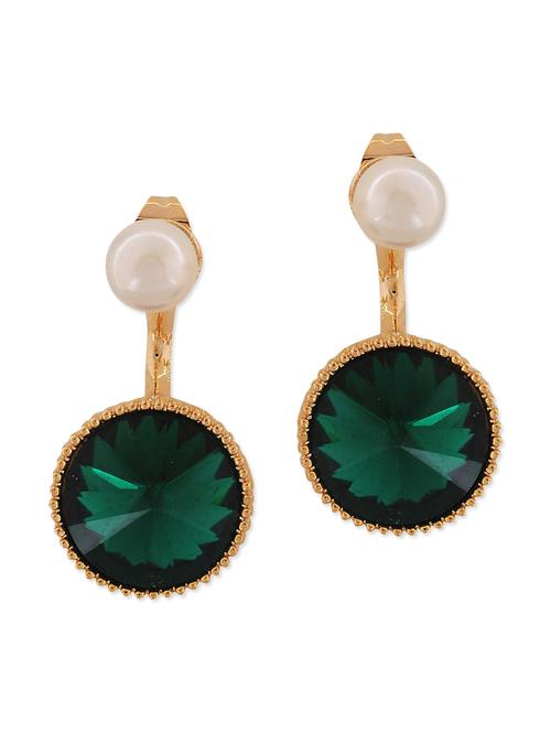 green metal drop earring - 11253905 - Very Small Image - 1