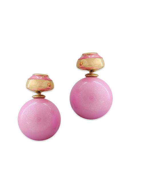pink metal studs earring - 11254116 - Very Small Image - 1