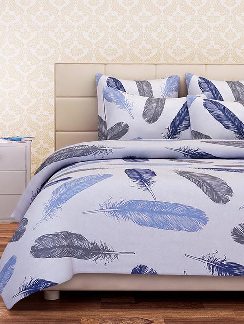 sej abstract pink white brown 100 % pure  double bedsheet set with 2 pillow covers(sblw071d) - 11258958 - Very Small Image - 1