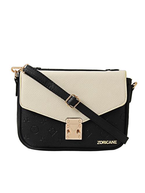 white & black leatherette sling bag - 11259239 - Very Small Image - 1