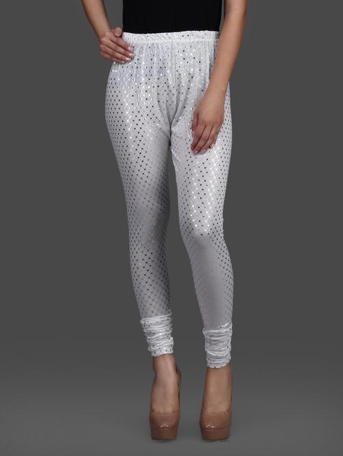 white silver poly knit leggings - 1126231 - Very Small Image - 1