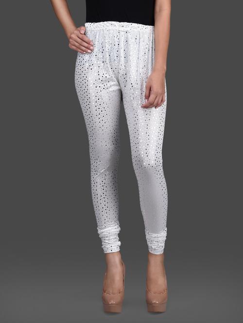 white silver poly knit leggings - 1126237 - Very Small Image - 1
