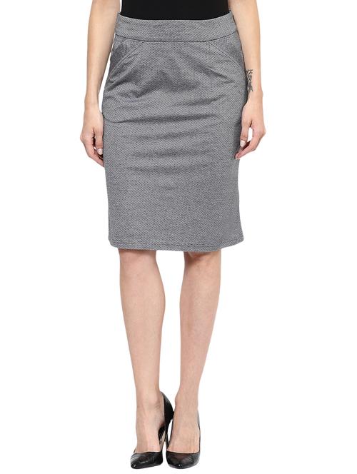 grey cotton pencil  skirts - 11262638 - Very Small Image - 1