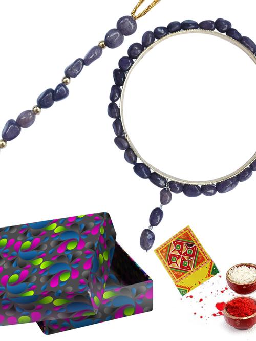 voilet pearl rakhi - 11262945 - Very Small Image - 1