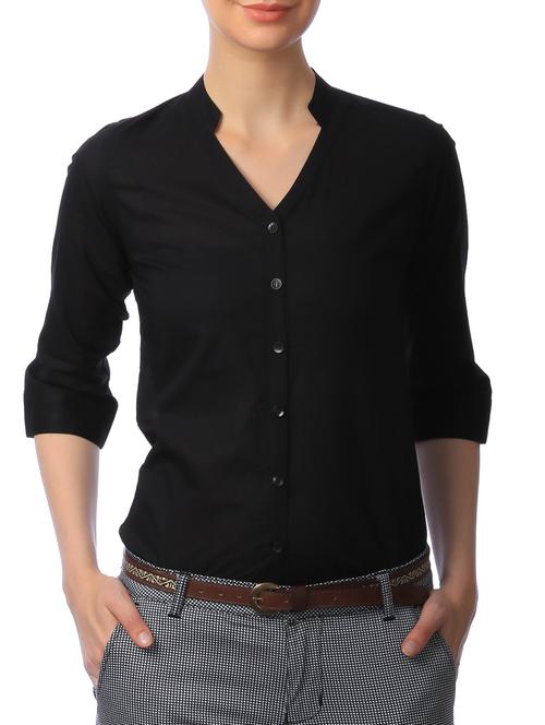 black cotton regular shirt - 11269462 - Very Small Image - 1